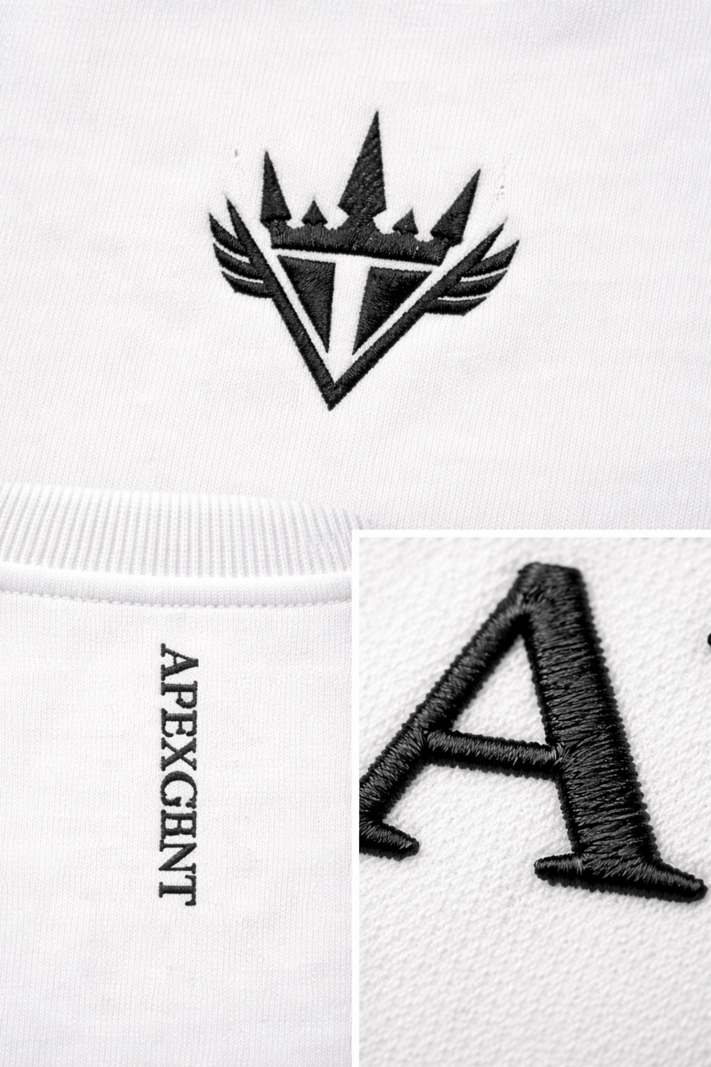 Oversized Shirt Embroidered - White - Apexgent