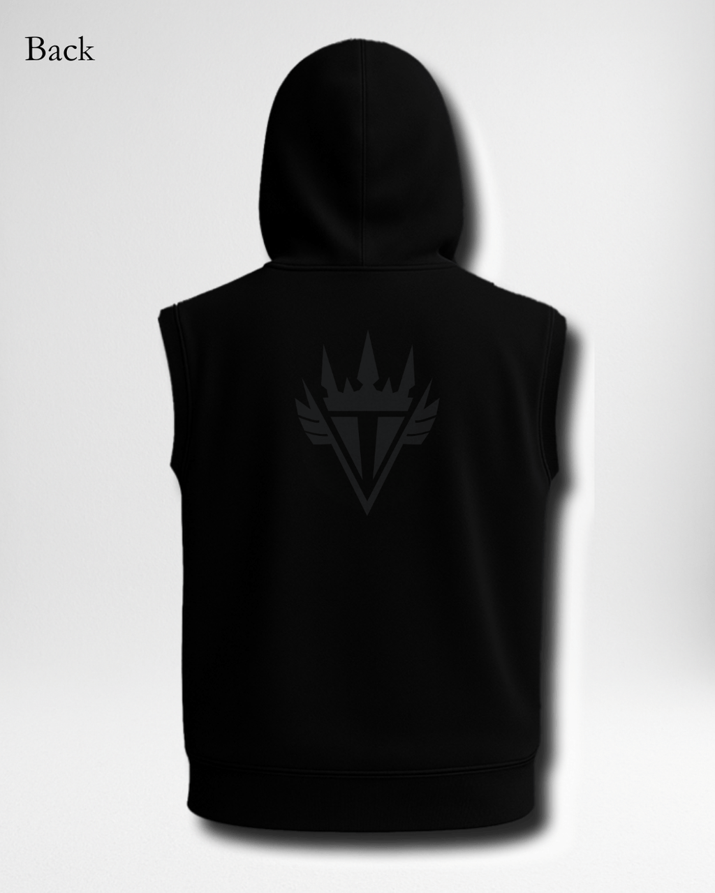 Sleeveless Hoodie Oversized - Stealth Black - Apexgent
