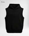 Sleeveless Hoodie Oversized - Stealth Black - Apexgent