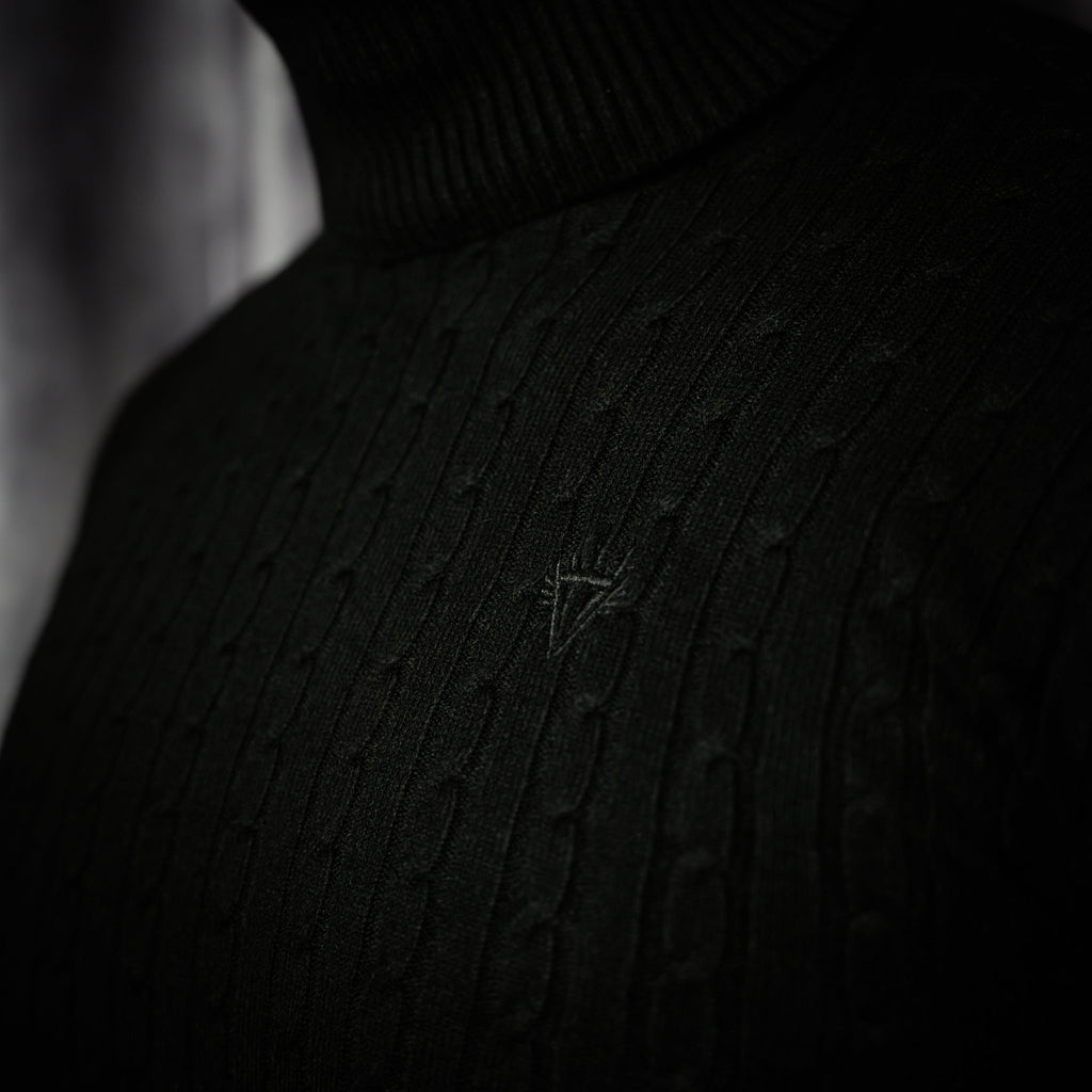 Turtleneck Black Logo - Apexgent